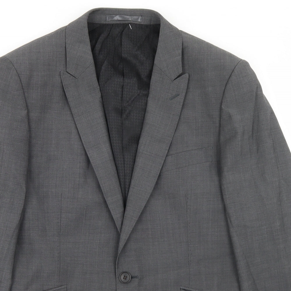 OneSix5ive Mens Grey  Wool Jacket Blazer Size 38
