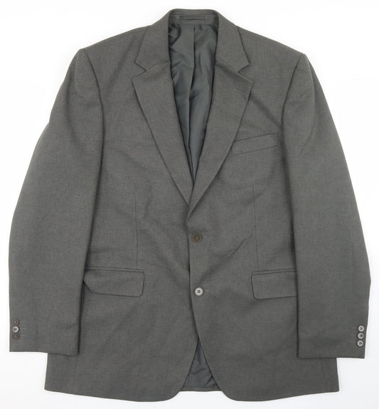 Pinstripe Mens Grey  Polyester Jacket Blazer Size 44