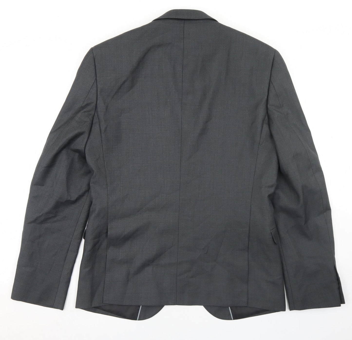Burton Mens Grey  Polyester Jacket Blazer Size 38   - Skinny Fit