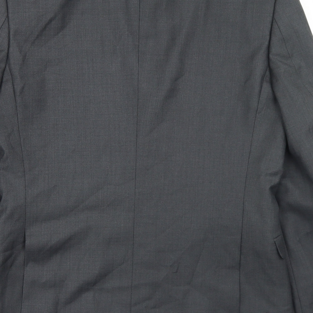 Burton Mens Grey  Polyester Jacket Blazer Size 38   - Skinny Fit