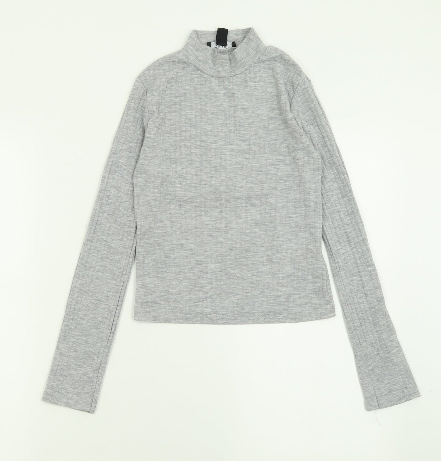 New Look Girls Grey  Polyester Basic Casual Size 12-13 Years Crew Neck Pullover