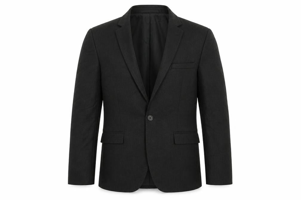 Mens 34 Chest Regular Moss London Grey One-Button