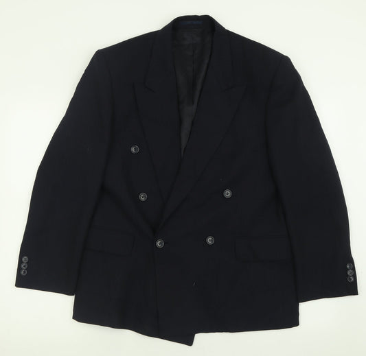 Piere Cardin Mens Blue Striped Wool Jacket Suit Jacket Size 38
