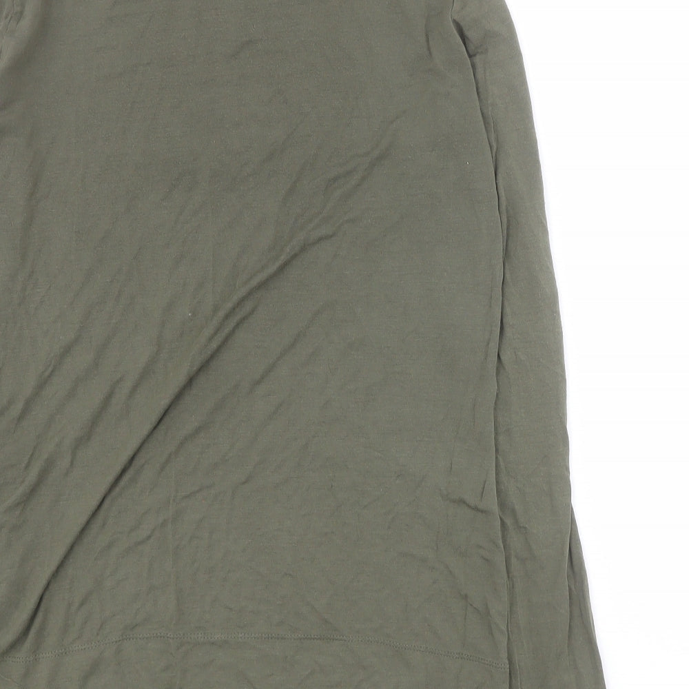 Mexx Womens Green  Viscose Basic T-Shirt Size L Roll Neck