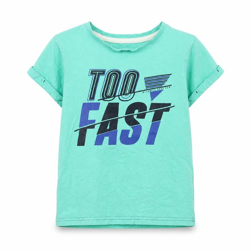 George Boys Green  100% Cotton Pullover T-Shirt Size 6-7 Years Round Neck Pullover