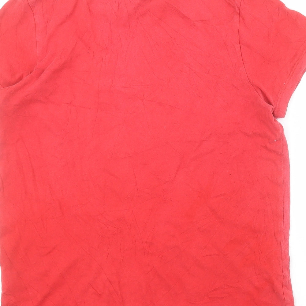 Primark Boys Red  100% Cotton Pullover T-Shirt Size L Round Neck Pullover - Fortnite