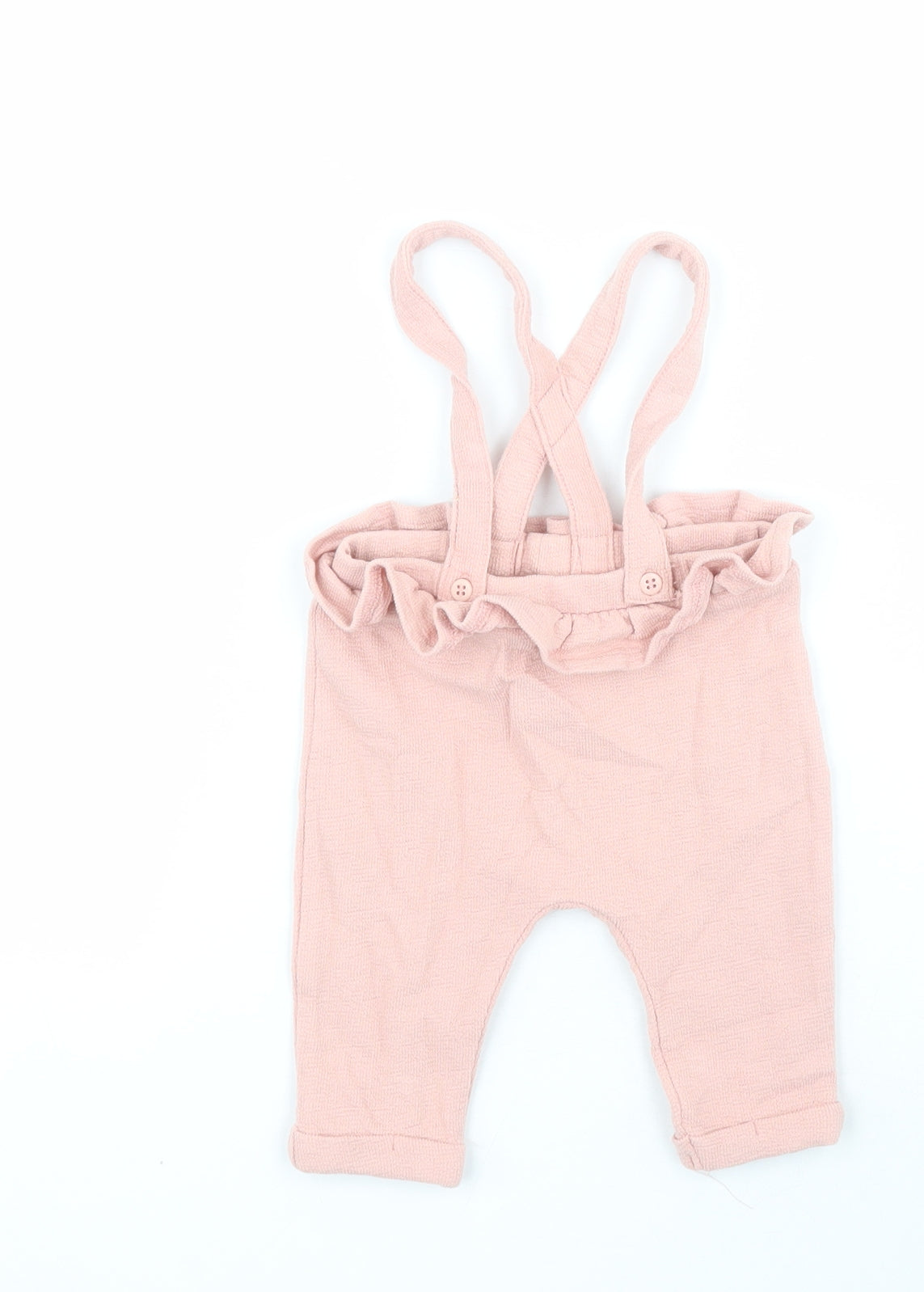 George Baby Pink  Cotton Dungaree Outfit/Set Size 0-3 Months  Button