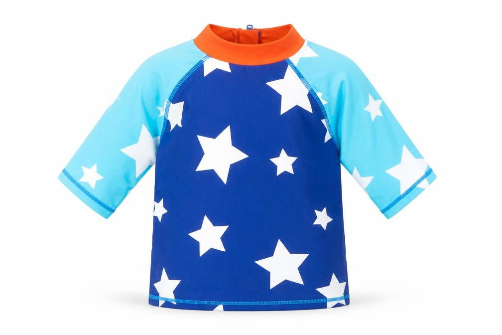 Mini Club Baby Blue  Polyamide Basic T-Shirt Size 12-18 Months High Neck Zip - Swimwear