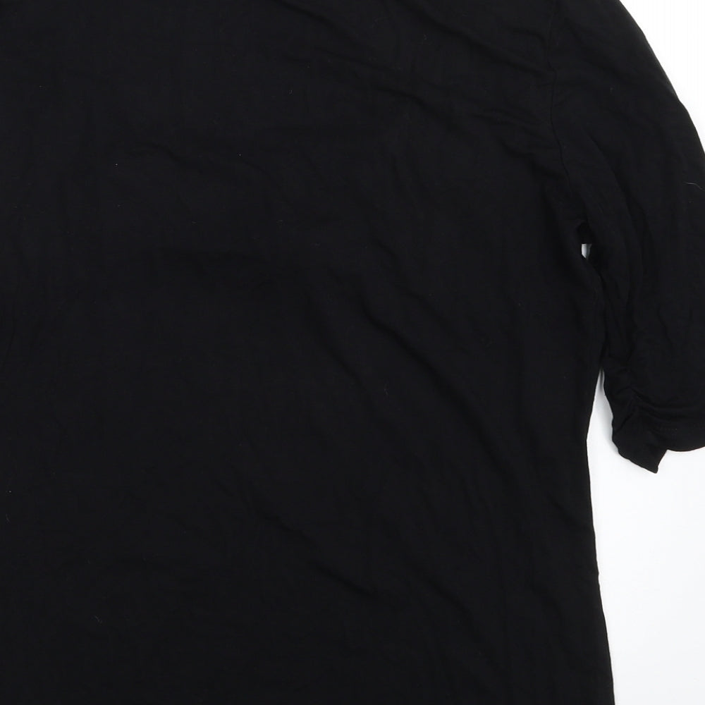 Cable & Gauge Womens Black  Viscose Basic T-Shirt Size M Scoop Neck