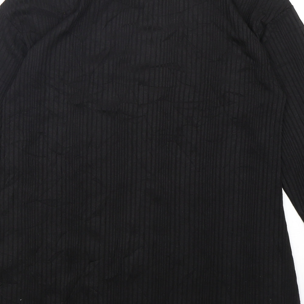 Papaya Womens Black Round Neck  Polyester Pullover Jumper Size 10
