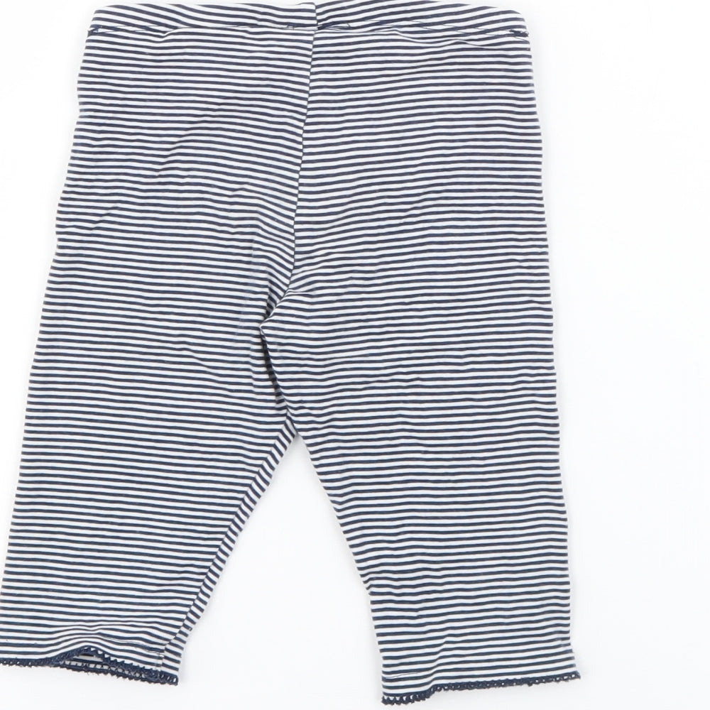 H&M Girls Blue Striped Cotton Pedal Pusher Trousers Size 2 Years  Regular