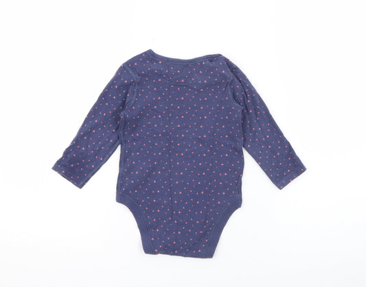 Marks and Spencer Baby Blue Geometric Cotton Pullover T-Shirt Size 12-18 Months Crew Neck Snap