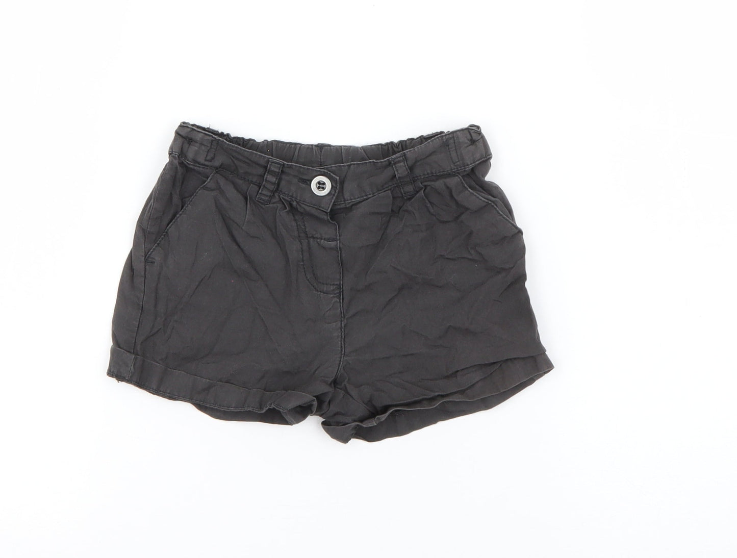 NEXT Baby Grey  Cotton Cropped Trousers Size 9-12 Months  Button