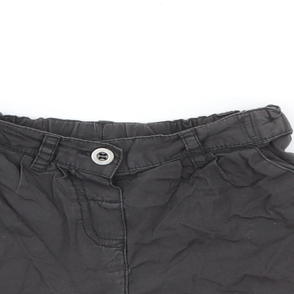 NEXT Baby Grey  Cotton Cropped Trousers Size 9-12 Months  Button