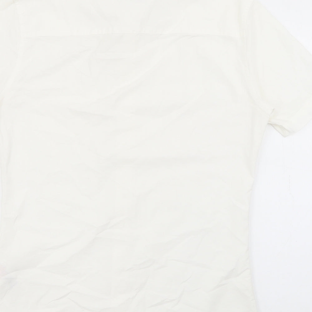Topman Mens Ivory  Cotton  Button-Up Size S Collared Button