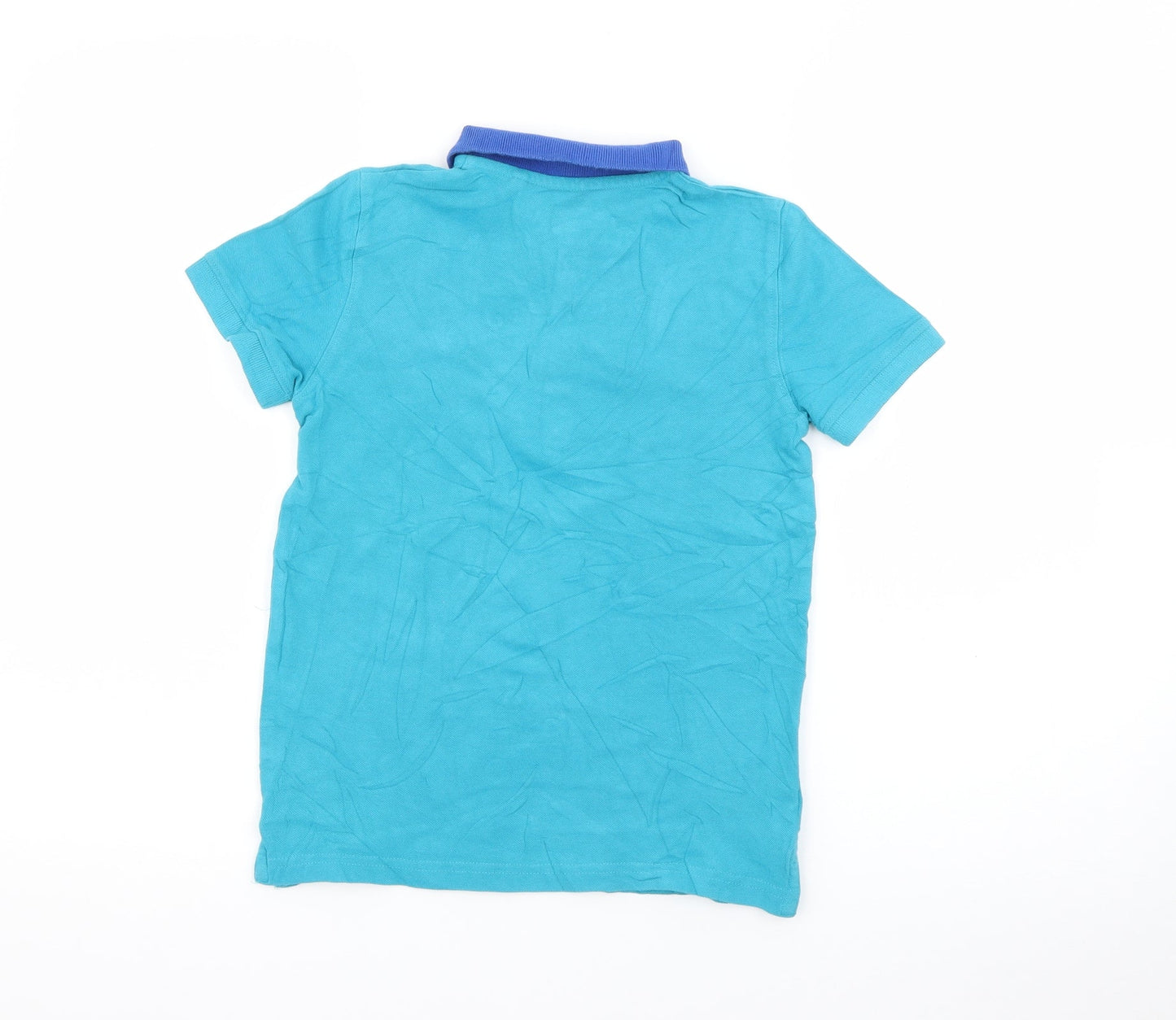 NEXT Boys Blue  Cotton Pullover Polo Size 9 Years Collared Button