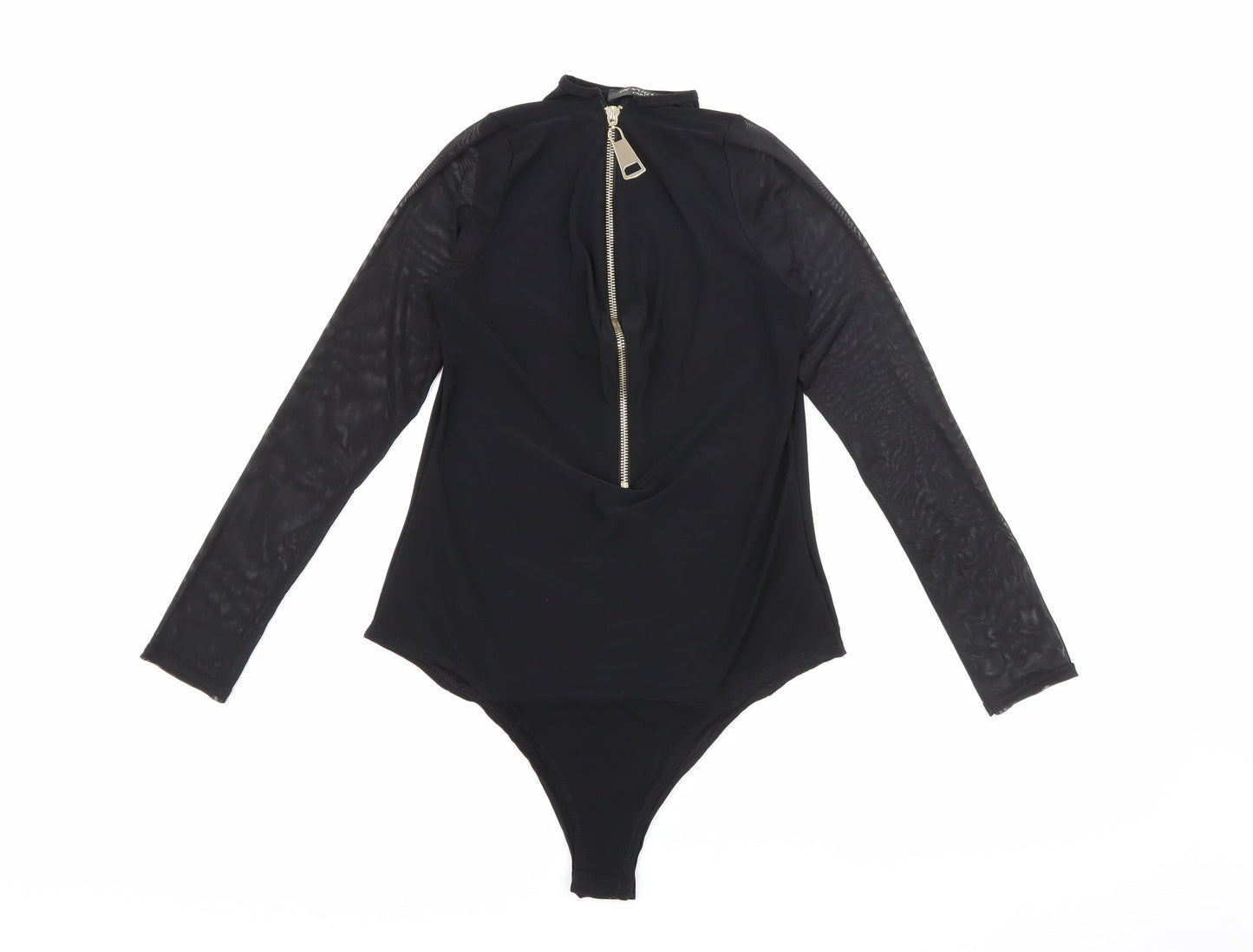 In Vogue Womens Black Round Neck  Polyester Pullover Jumper Size S