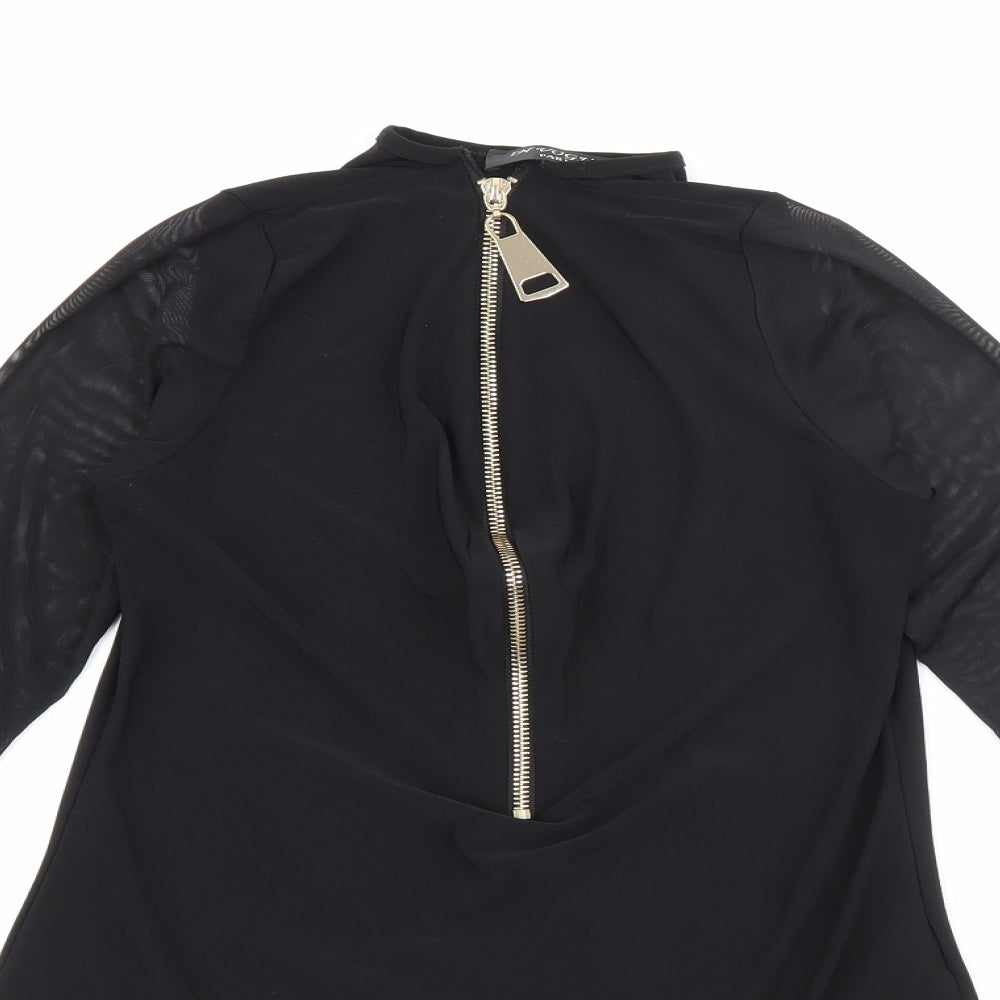 In Vogue Womens Black Round Neck  Polyester Pullover Jumper Size S