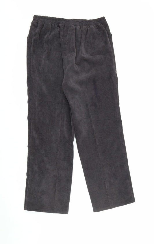 Afibel Womens Purple  Polyester Trousers  Size 10 L25 in Regular