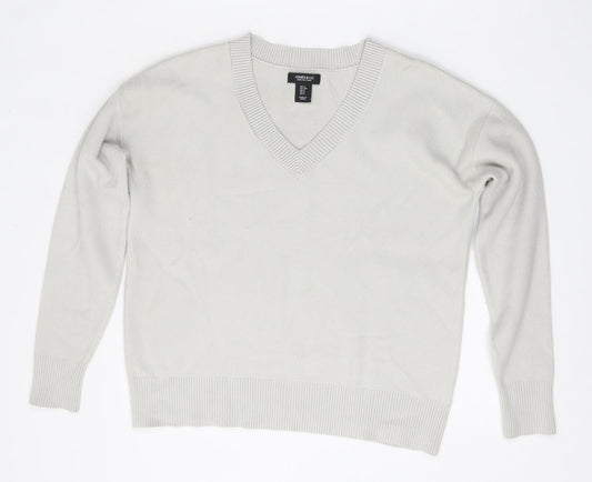 Jones and Co Womens Grey V-Neck  Viscose Cardigan Jumper Size S