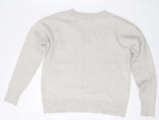 Jones and Co Womens Grey V-Neck  Viscose Cardigan Jumper Size S