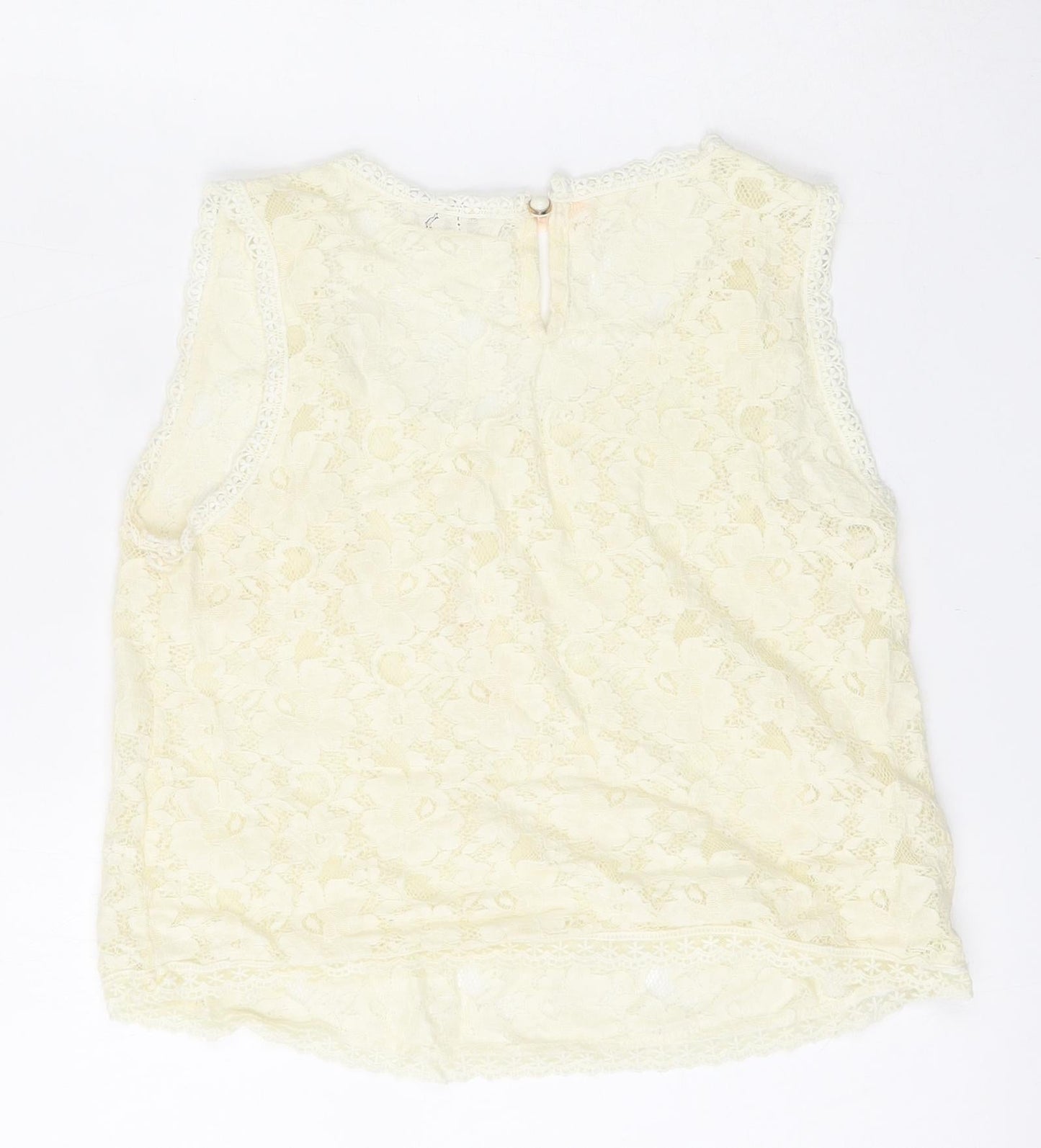 LIly J Womens Beige Floral  Basic Blouse  Round Neck