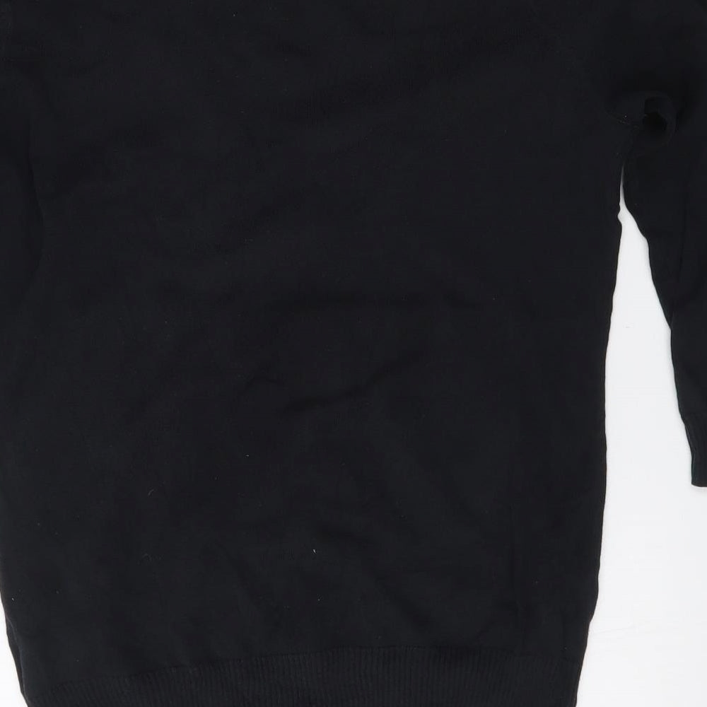 H&M Womens Black V-Neck  Cotton Cardigan Jumper Size M