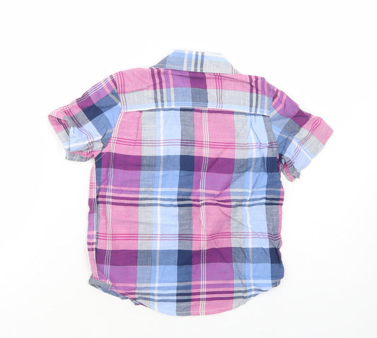 Gap Boys Multicoloured Plaid Cotton Basic Button-Up Size 4 Years Collared Button