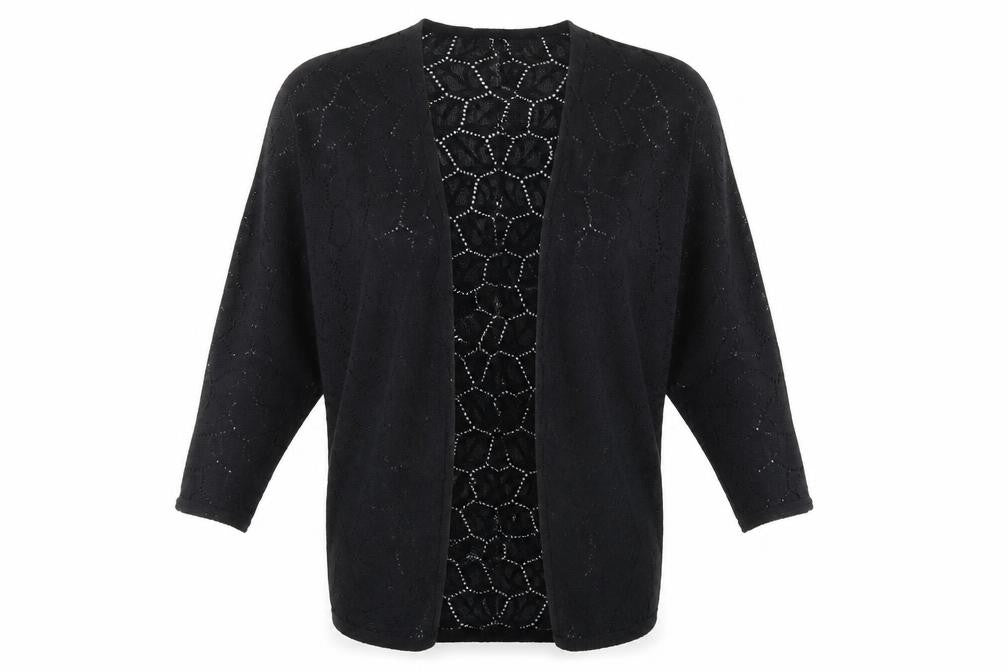 H&M Womens Black V-Neck  Polyester Cardigan Jumper Size XS