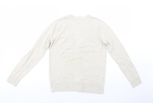 Gap Womens Beige V-Neck  Cotton Cardigan Jumper Size M