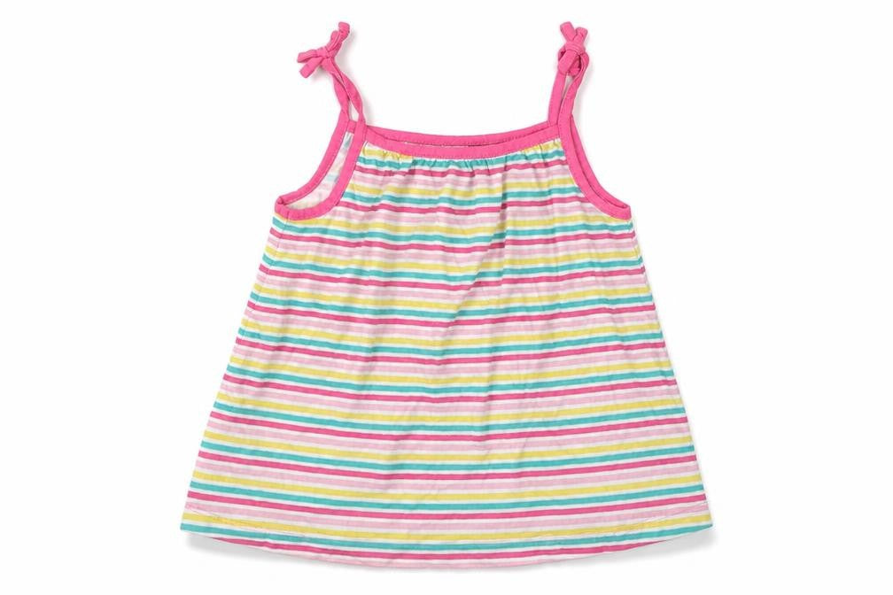 George Girls Pink Striped Cotton Basic Tank Size 3-4 Years Scoop Neck Pullover - Yellow and Green