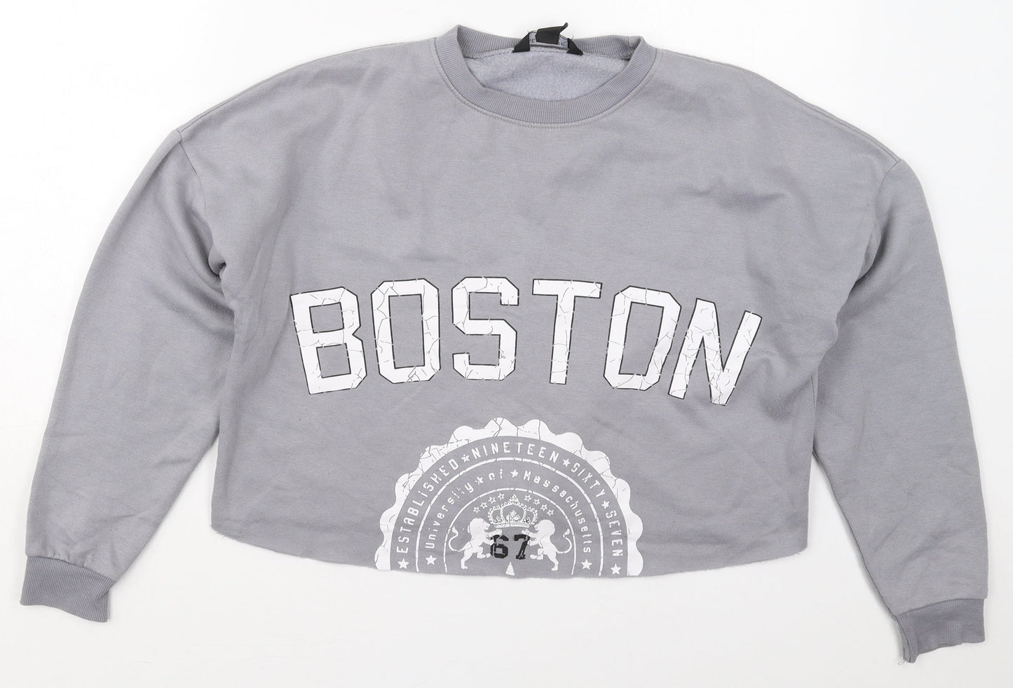 New Look Girls Grey  Polyester Pullover Sweatshirt Size 14-15 Years  Pullover - Boston