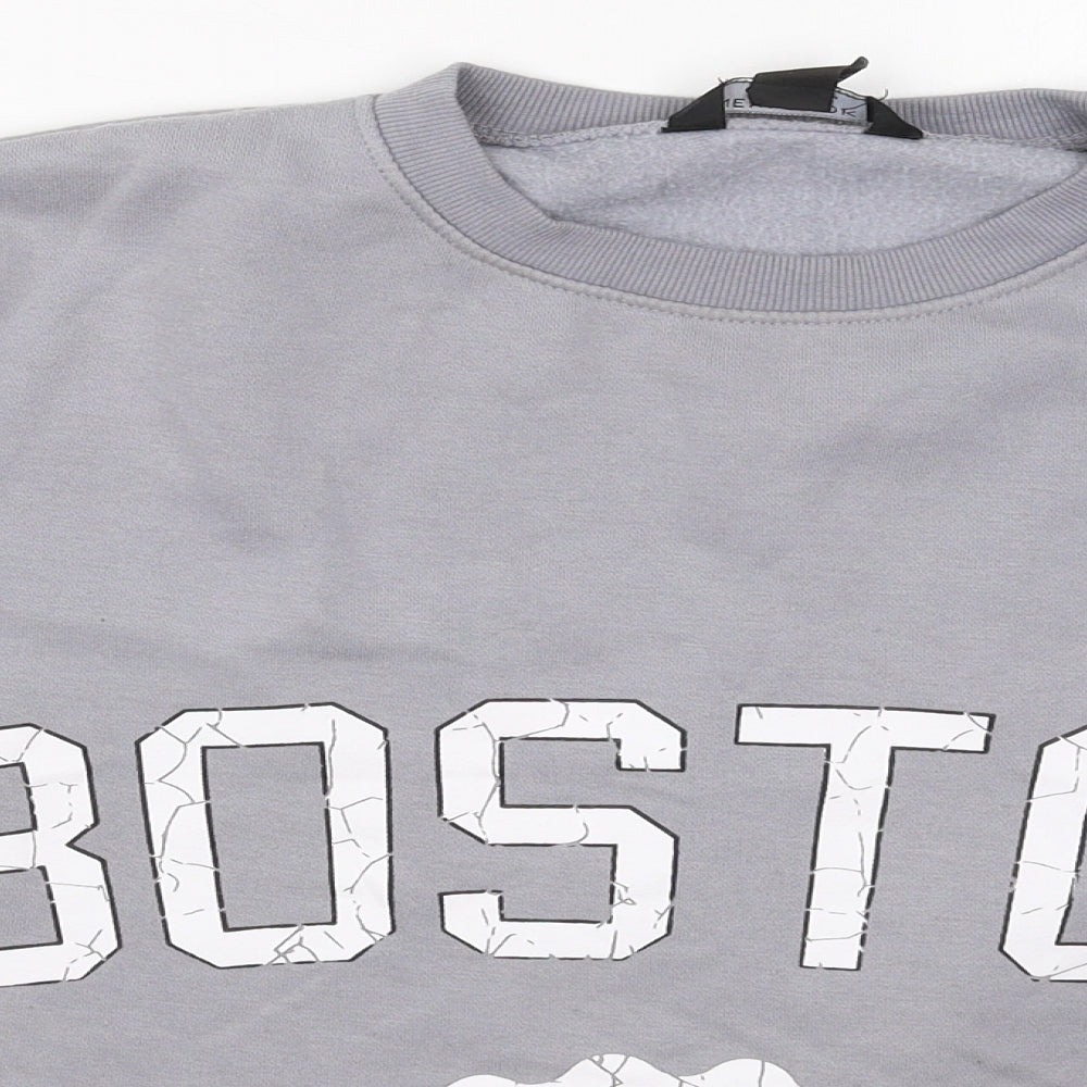 New Look Girls Grey  Polyester Pullover Sweatshirt Size 14-15 Years  Pullover - Boston