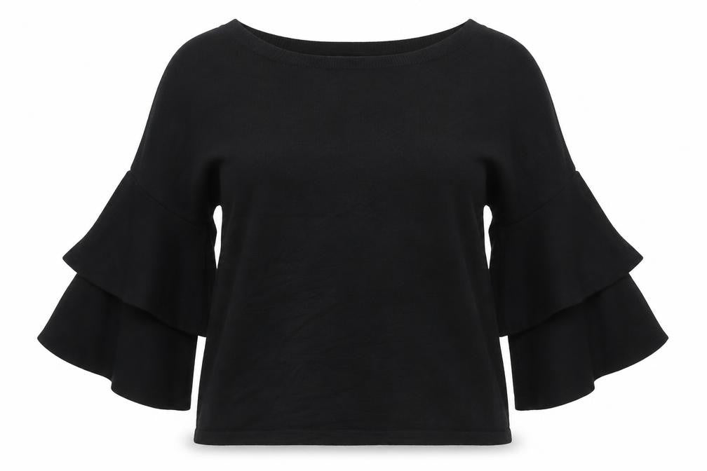 Marks and Spencer Womens Black Crew Neck  Viscose Pullover Jumper Size 8