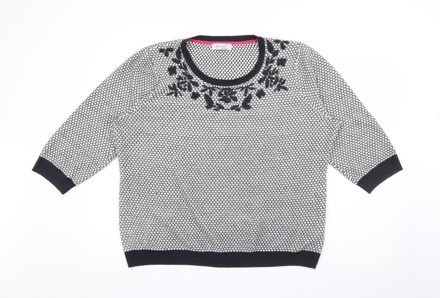 Per Una Womens White Scoop Neck  Acrylic Pullover Jumper Size 18