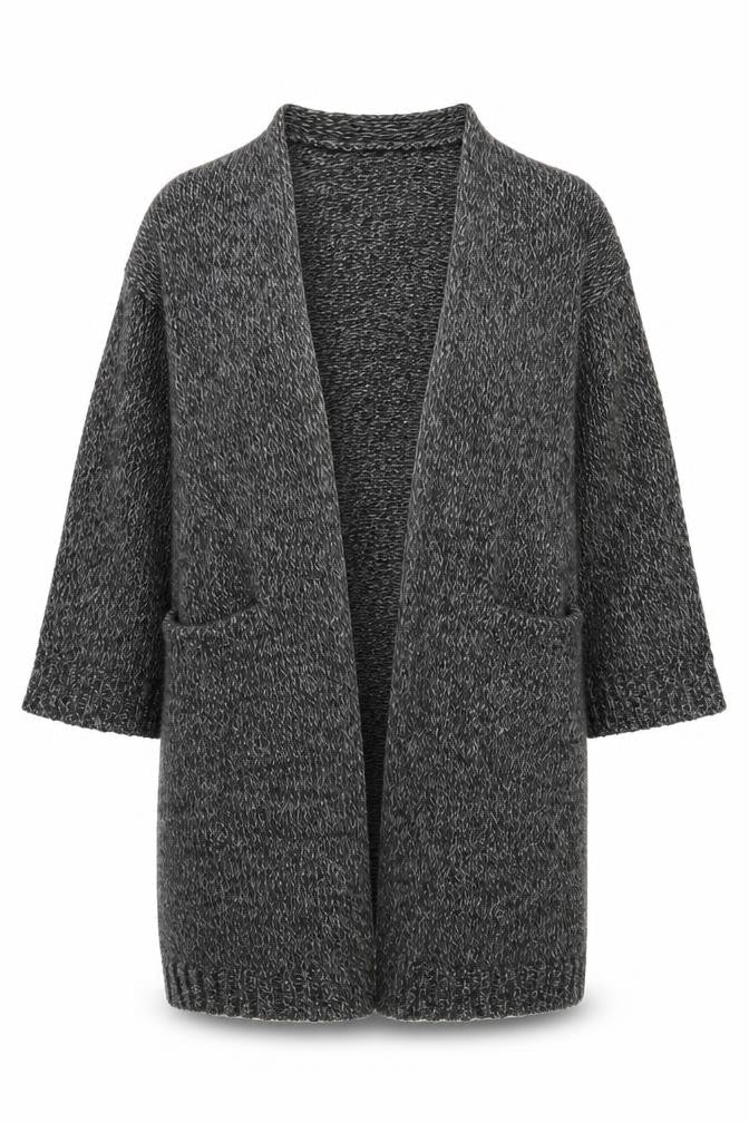 H&M Womens Grey V-Neck  Acrylic Cardigan Jumper Size S