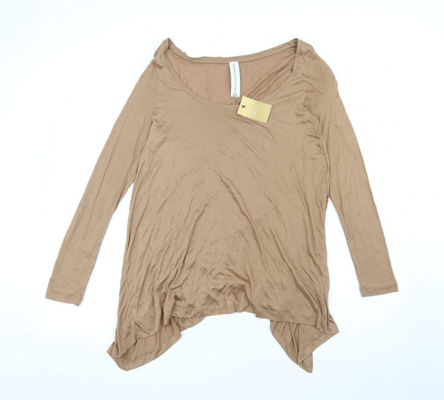 NEXT Womens Brown Scoop Neck  Viscose Pullover Jumper Size 10