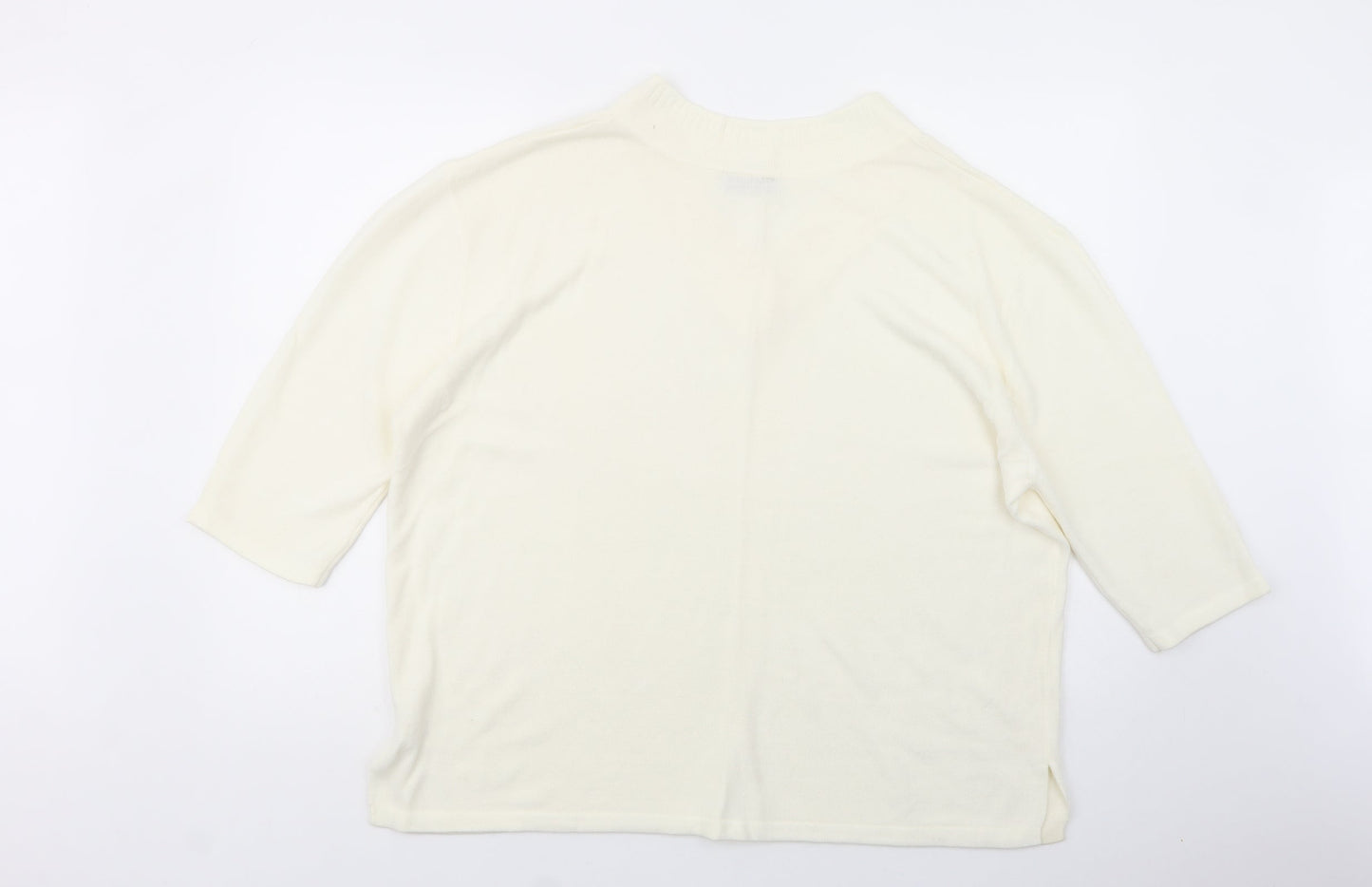 L.X.D Womens Ivory V-Neck  Acrylic Pullover Jumper Size 20