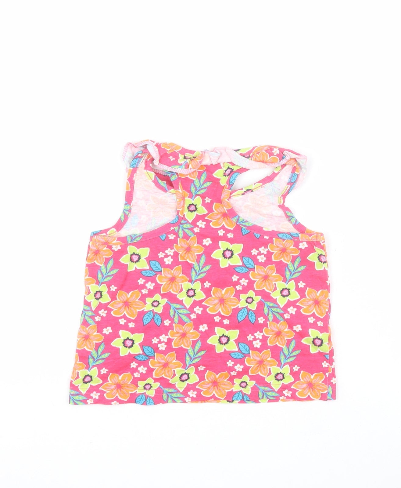 Early Days Baby Pink Floral 100% Cotton Basic Tank Size 18-24 Months Round Neck Pullover