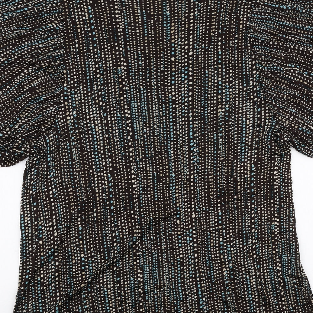 Topshop Womens Multicoloured Geometric Viscose A-Line  Size 10  V-Neck Pullover