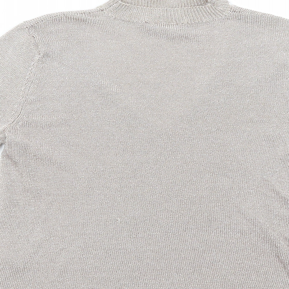 Topshop Womens Gold  Viscose Basic Blouse Size 12 V-Neck