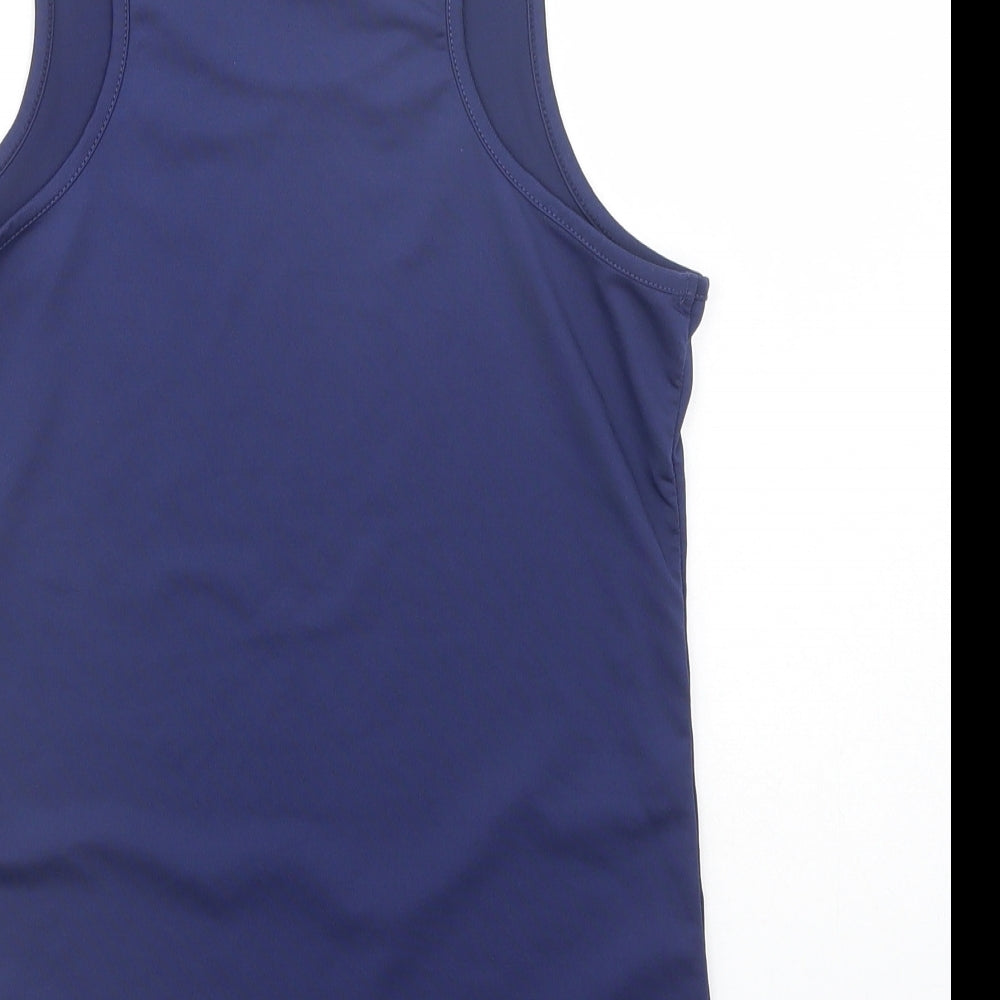 Dunnes Stores Womens Blue  Polyester Basic Tank Size S Scoop Neck