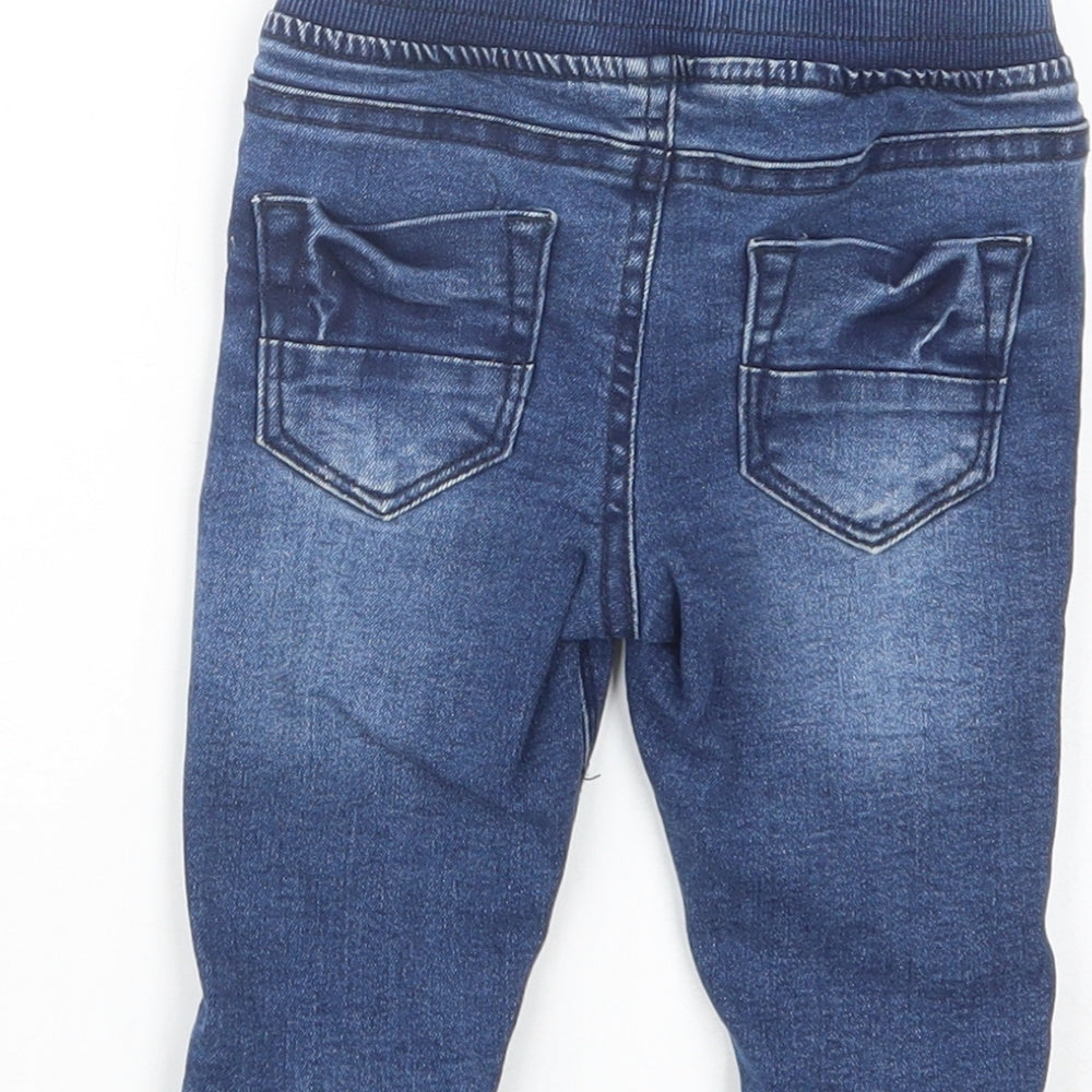 Primark Baby Blue  Cotton Jogger Jeans Size 3-6 Months  Drawstring