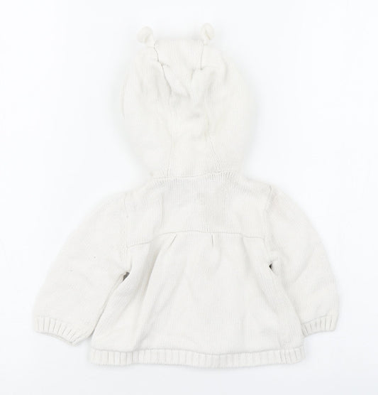 TU Girls White   Jacket Coatigan Size 6-9 Months   Button