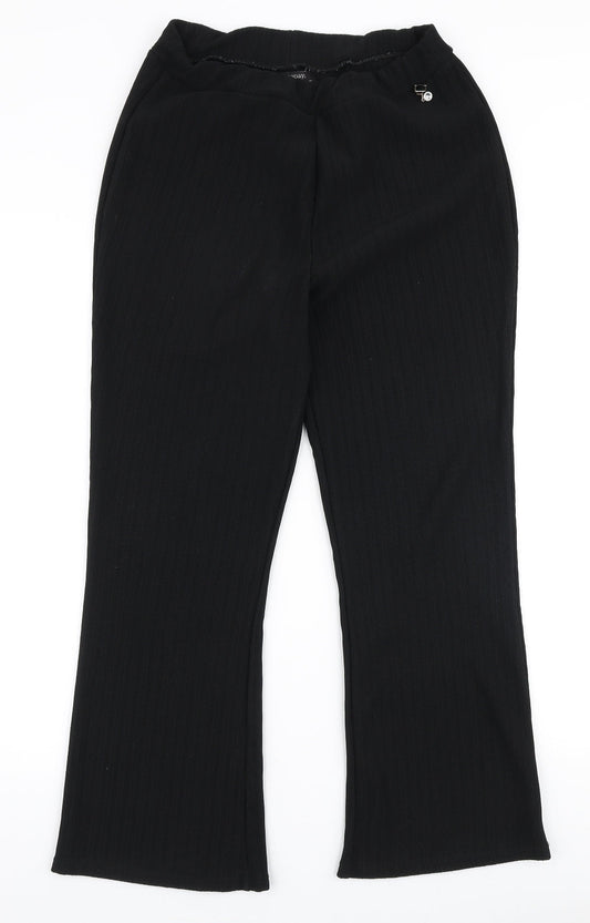 Papaya Womens Black  Polyester Dress Pants Trousers Size 14 L26 in Regular
