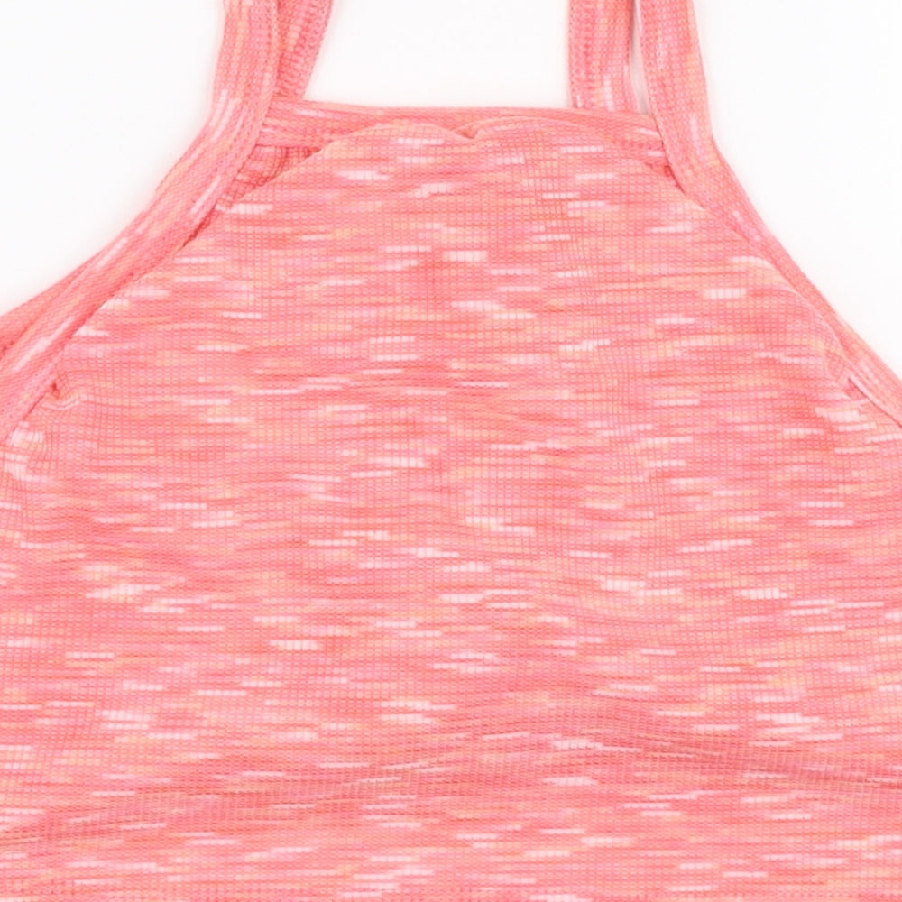 Missy Empire Womens Pink  Polyester Cropped Tank Size 10 High Neck