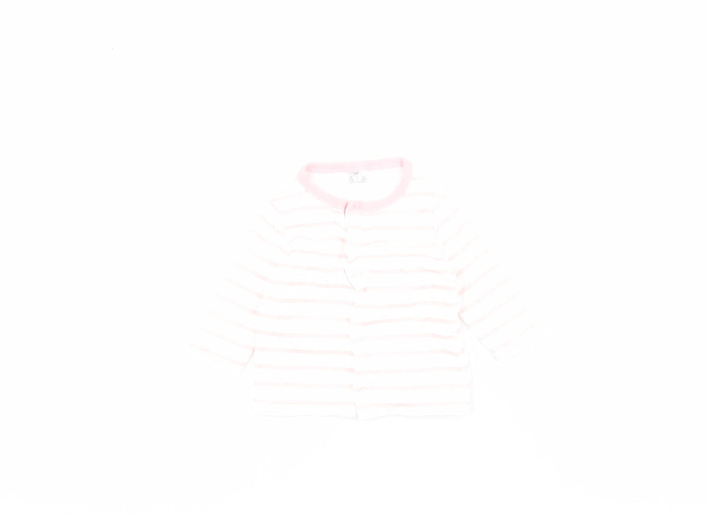 F&F Baby Pink Striped  Jacket  Size 0-3 Months   Snap - 0-1 month