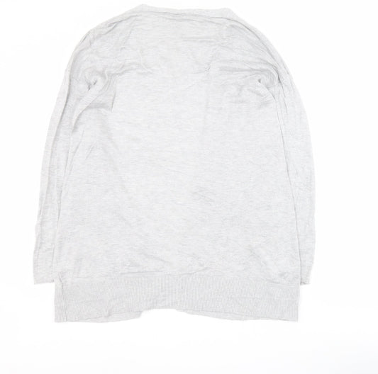 ASOS Womens Grey V-Neck  Viscose Cardigan Jumper Size 12