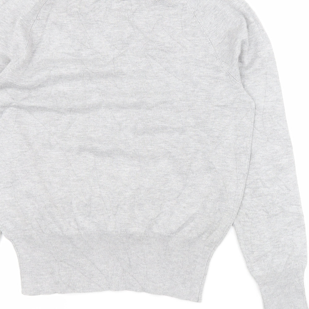 H&M Womens Grey Mock Neck  Viscose Pullover Jumper Size XS
