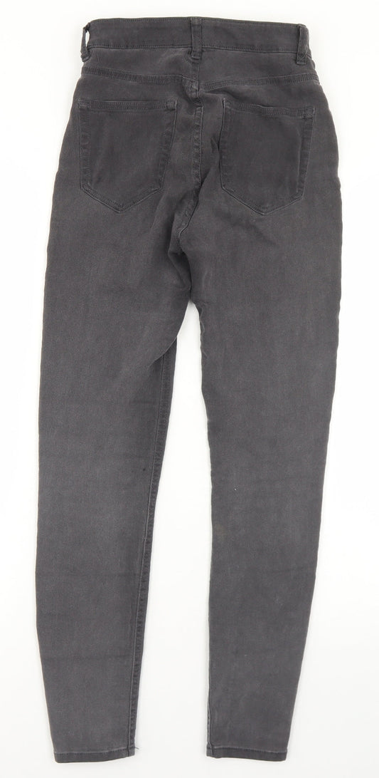 Pull & Bear Womens Grey  Cotton Skinny Jeans Size 10 L26 in Regular Button